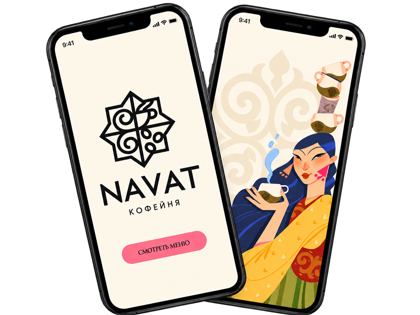 Приложение NAVAT на двух смартфонах